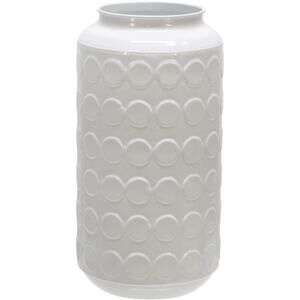 Nordstrom Rack Metal Jar Design Vase With Embossed Spotted Design, White